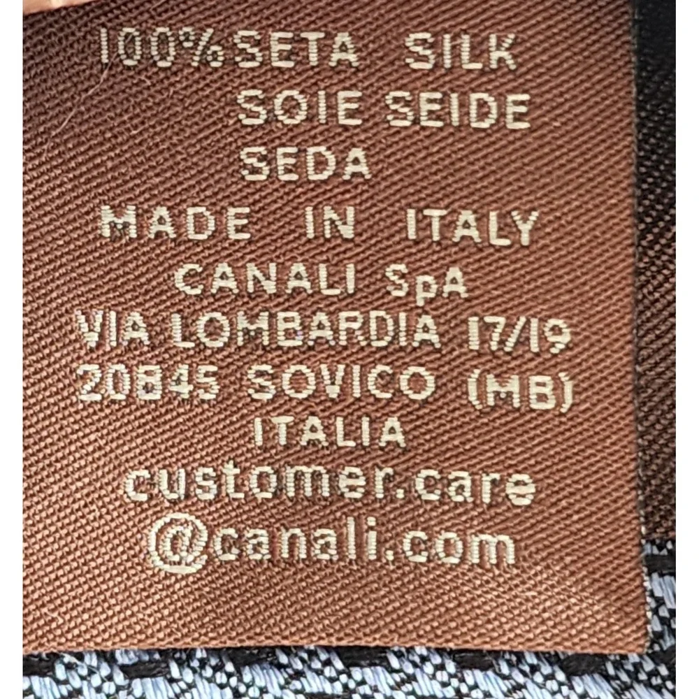 $225 NWT Canali Blue 100% Pure Silk Jacquard Tie Made In Italy 🇮🇹